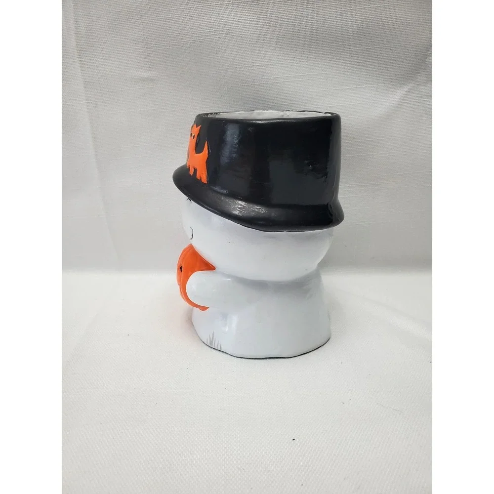 Vintage Happy Ghost Holding JACK O' LANTERN Vase Or Candy‎ Dish